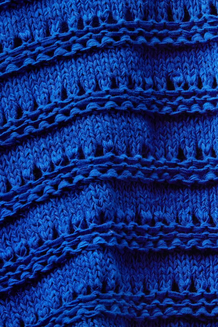 Hålstickad kofta, BRIGHT BLUE, detail image number 4