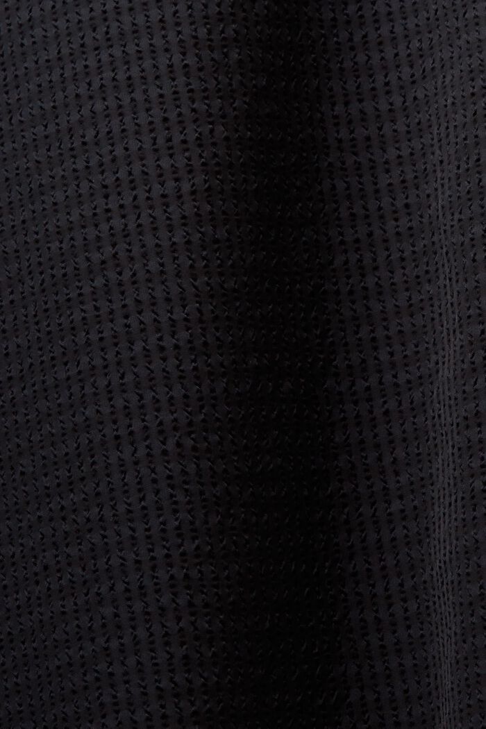 Texturerad långärmad skjorta, BLACK, detail image number 4