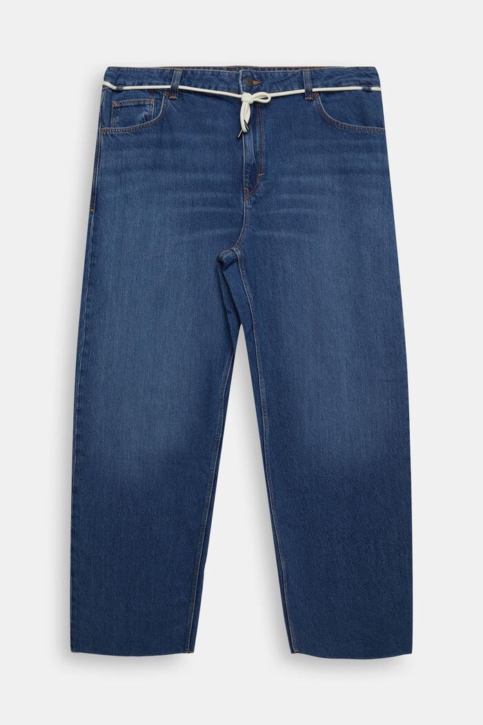 Jeans i dad-modell av hållbar bomullsdenim, BLUE MEDIUM WASHED, detail image number 2
