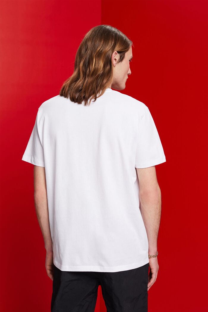 Bomulls-T-shirt med tryck, WHITE, detail image number 3
