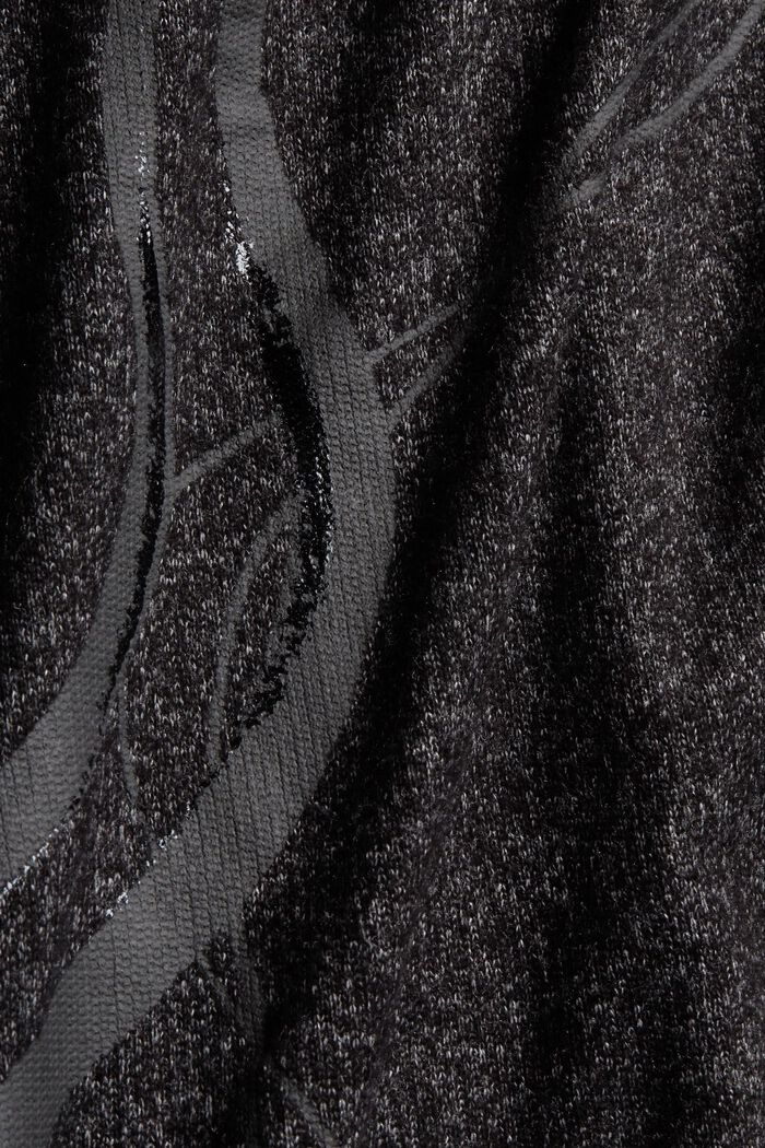Stickad tröja med tryck och paljetter, BLACK, detail image number 4