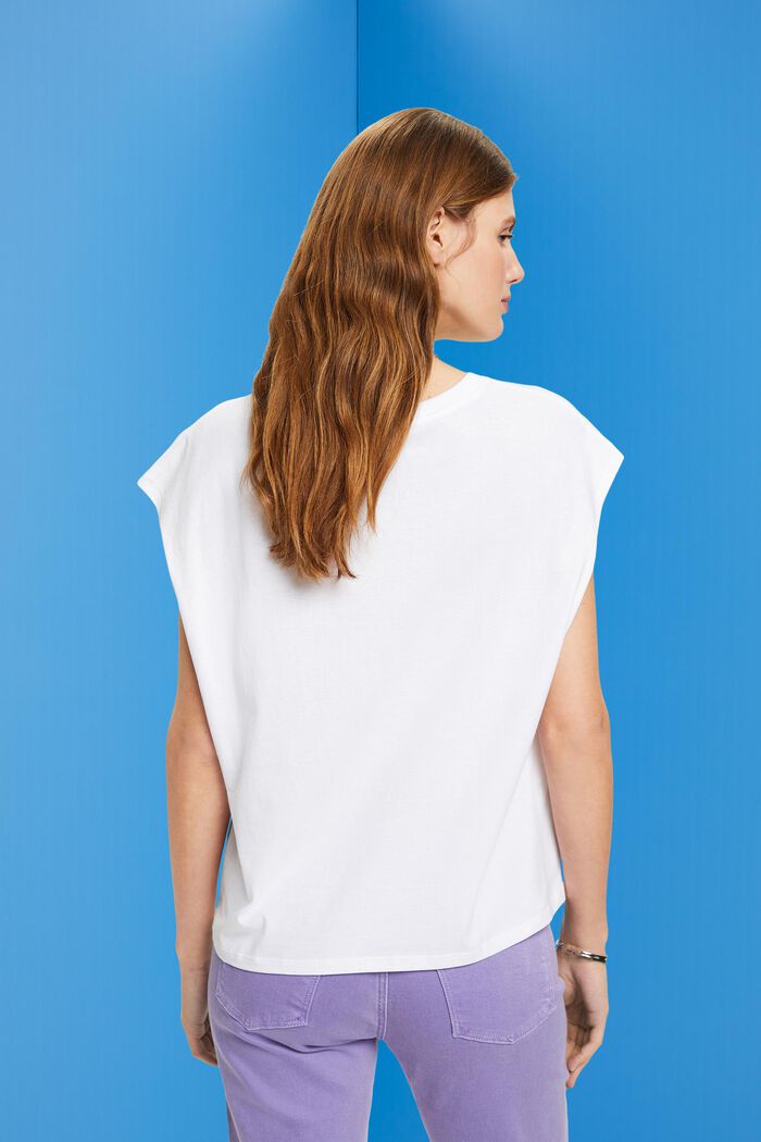 T-shirt i bomull med tryck fram, WHITE, detail image number 3