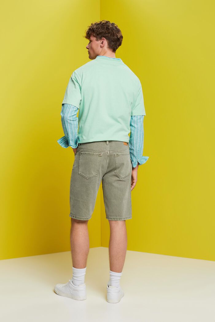 Färgade jeansshorts, GREEN, detail image number 3