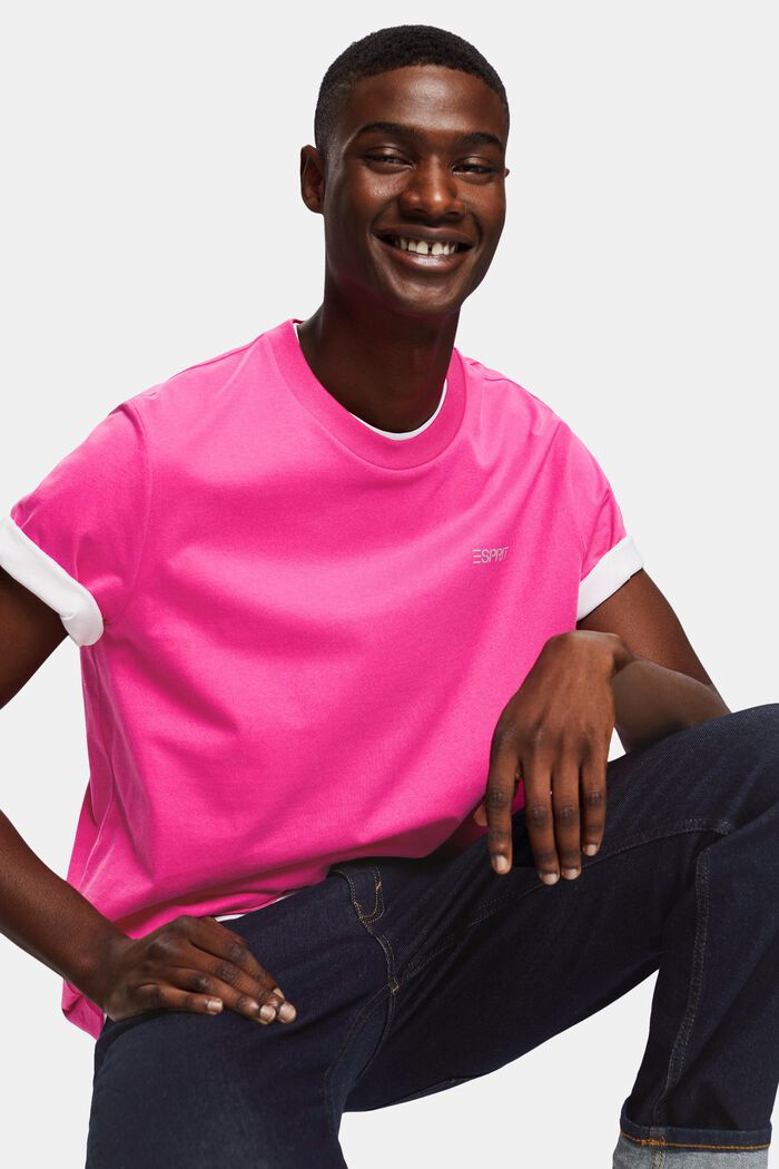 T-shirt med logo, unisexmodell, PINK FUCHSIA, detail image number 0