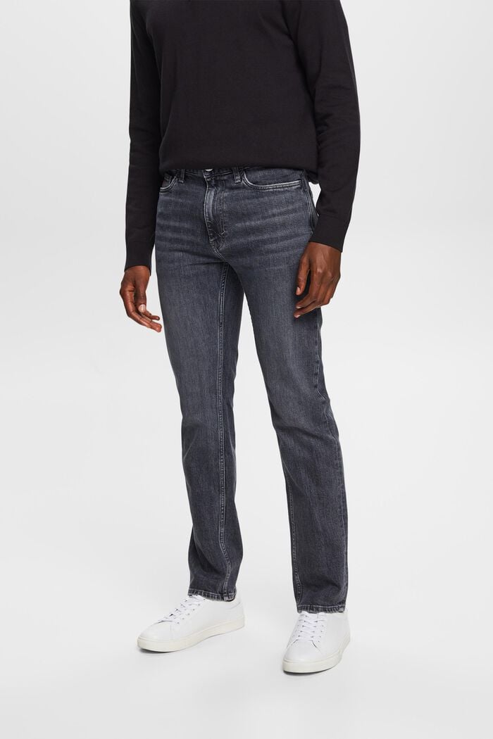 Raka jeans med medelhög midja, BLACK MEDIUM WASHED, detail image number 0