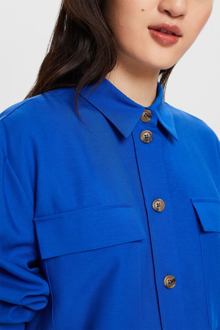 Helknäppt skjorta i oversize, BRIGHT BLUE, detail image number 3