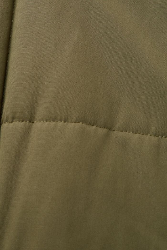 Återvunnet: quiltad kappa med fleecefoder, KHAKI GREEN, detail image number 5