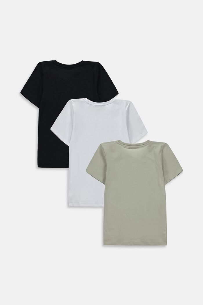T-shirt i ren bomull, 3-pack, GREEN, detail image number 1