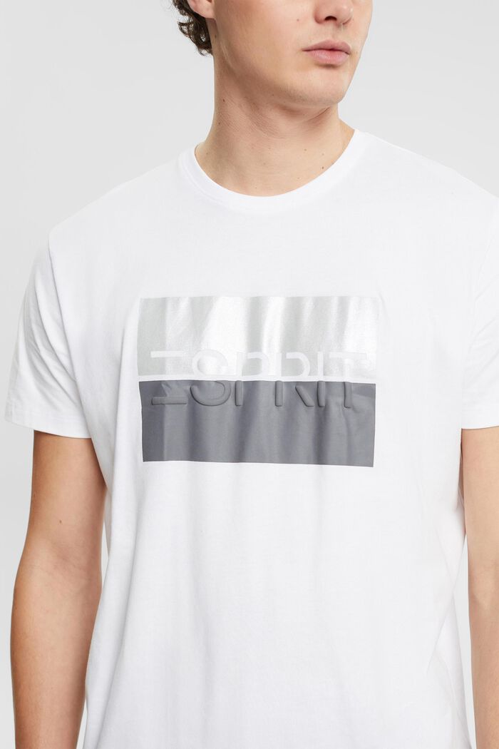 T-shirt med präglad logo, WHITE, detail image number 2