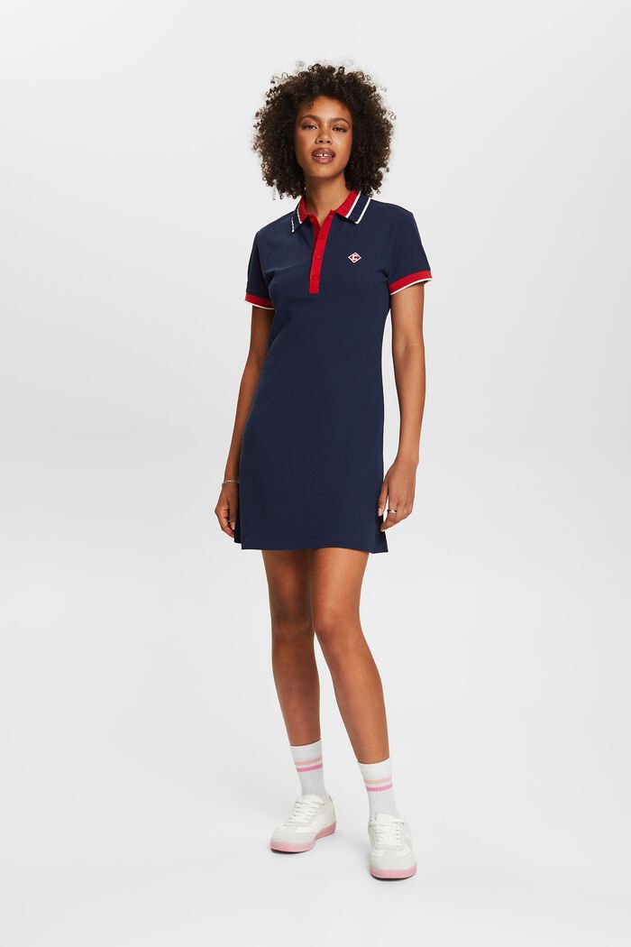 T-shirt-miniklänning med tenniskrage, NAVY, detail image number 4