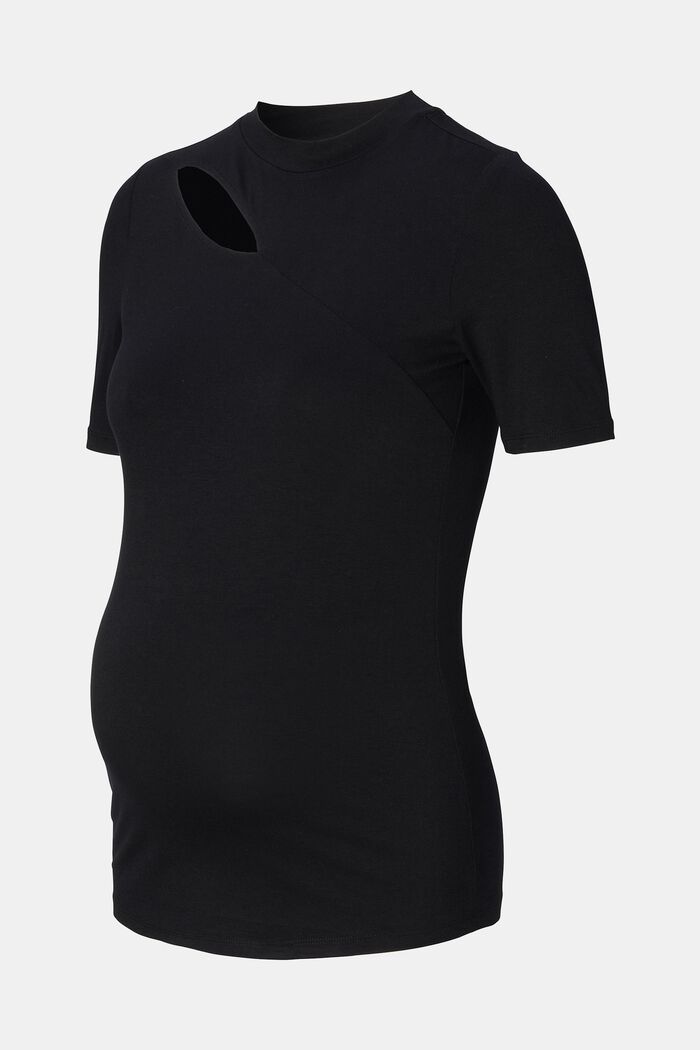 T-shirt med utskärning, LENZING™ ECOVERO™, BLACK INK, detail image number 4