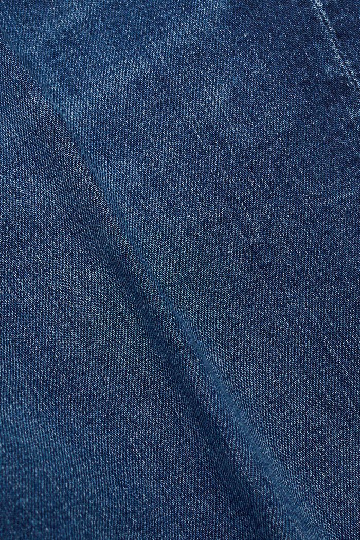 Raka jeansshorts med medelhög midja, BLUE DARK WASHED, detail image number 6