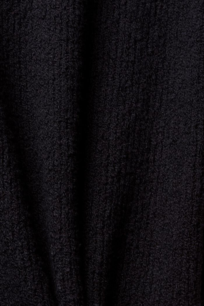 Stickad klänning i slubtrikå, BLACK, detail image number 4