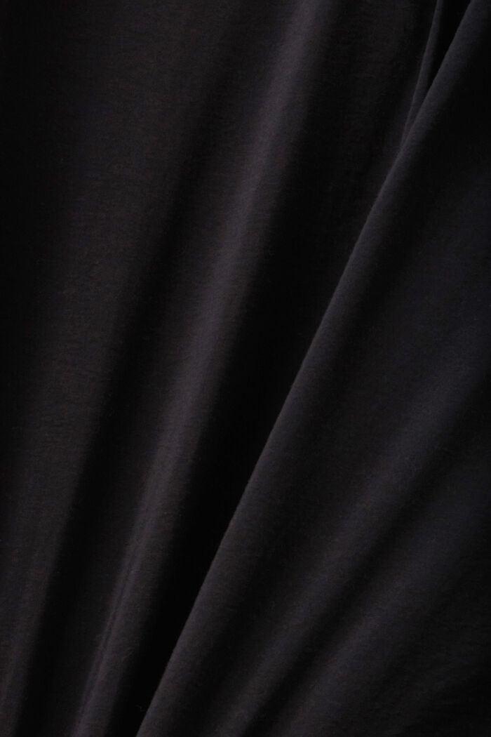 Rynkad blus med knytdetalj, BLACK, detail image number 4