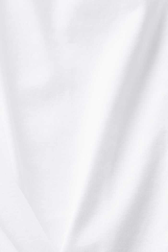 Långärmad T-shirt i bomullsjersey, WHITE, detail image number 4
