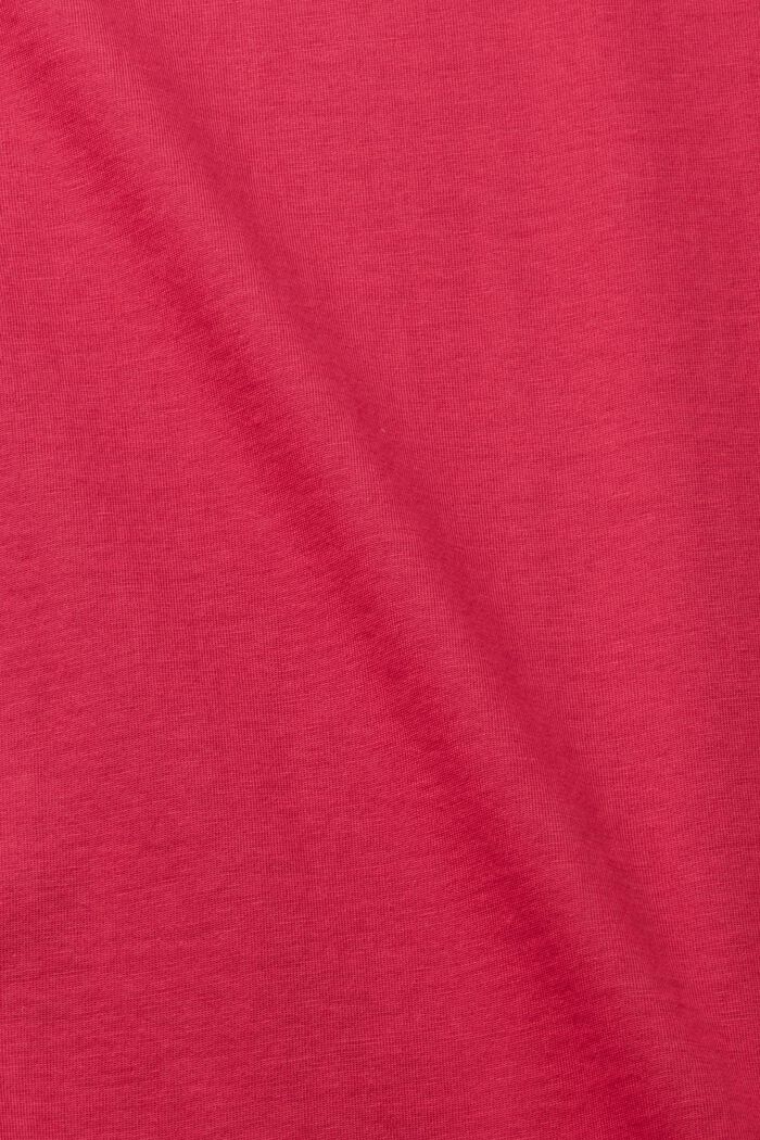 V-ringad T-shirt i bomull med smal passform, DARK PINK, detail image number 4