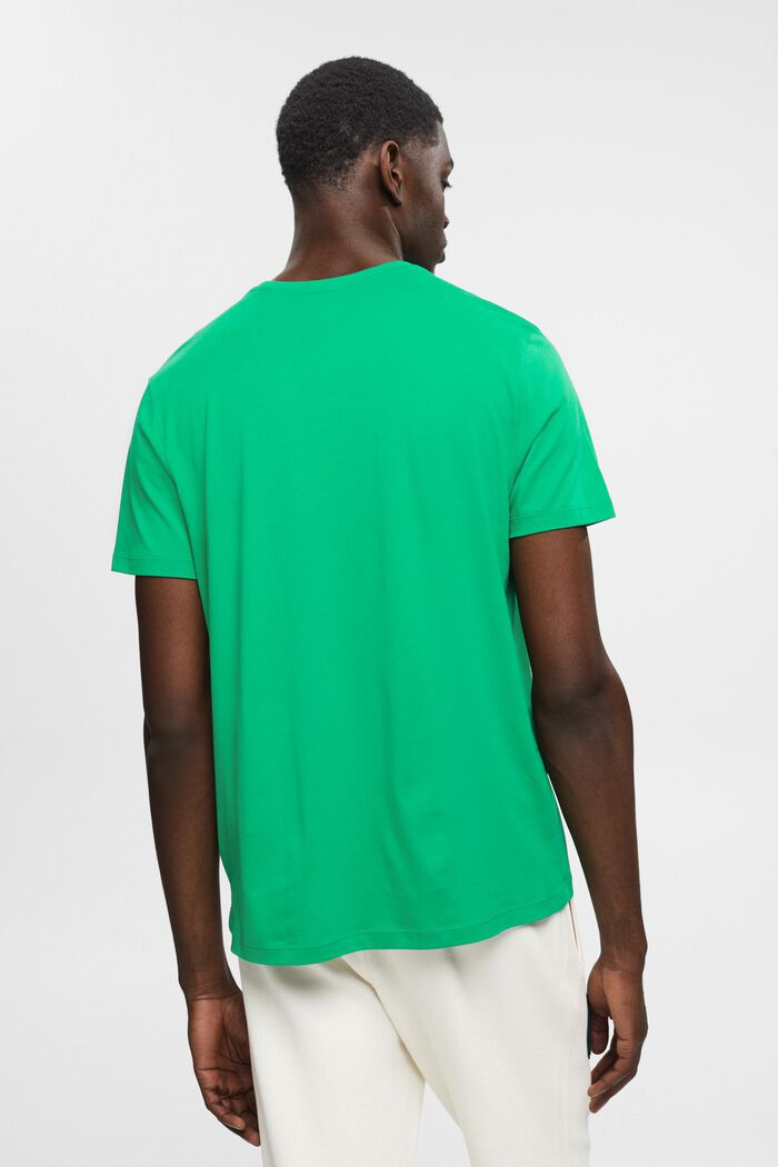 T-shirt i pimabomull med smal passform, GREEN, detail image number 3