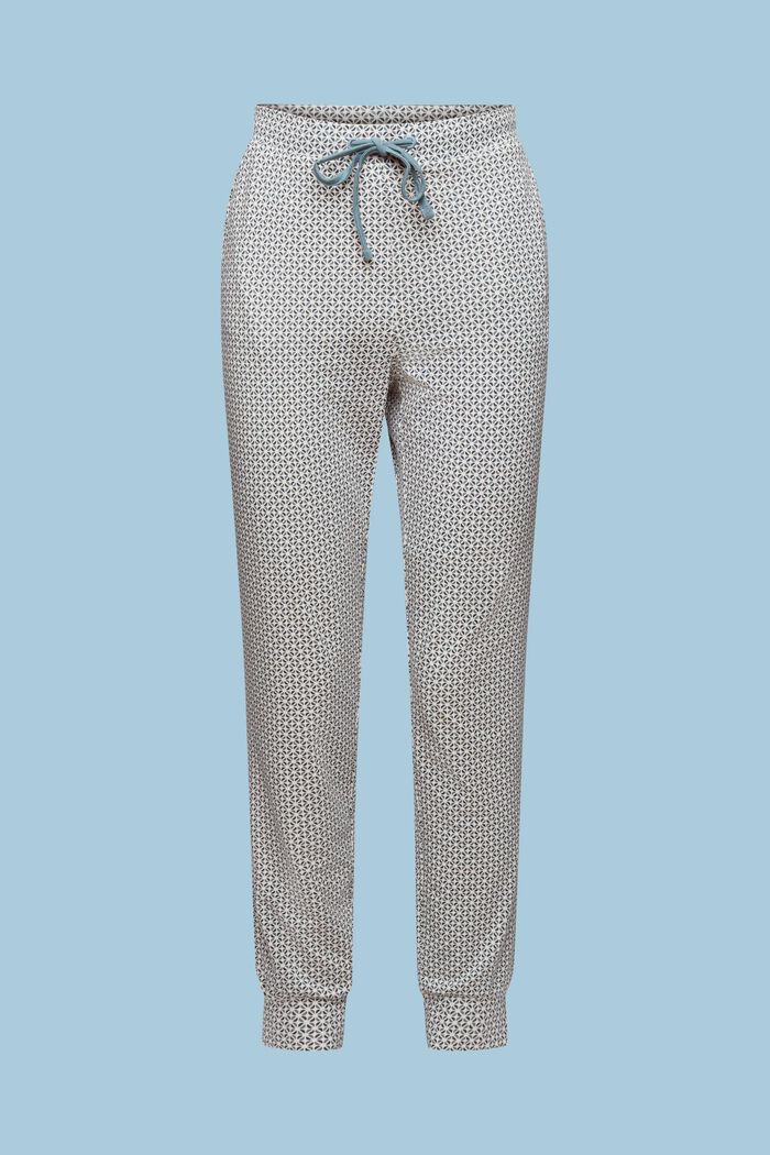 Mönstrade pyjamasshorts i jersey, TEAL BLUE, detail image number 5