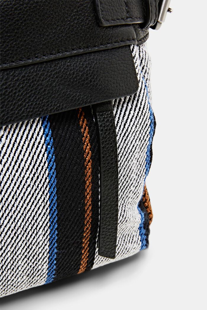Randig läderväska, BLACK, detail image number 1