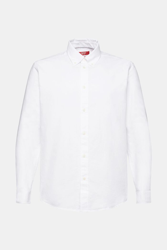 Button down-skjorta i bomullspoplin, WHITE, detail image number 6