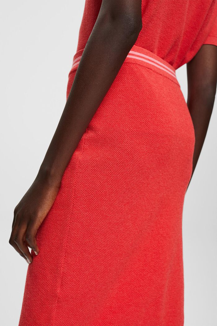 Stickad kjol med randig linning, RED, detail image number 5