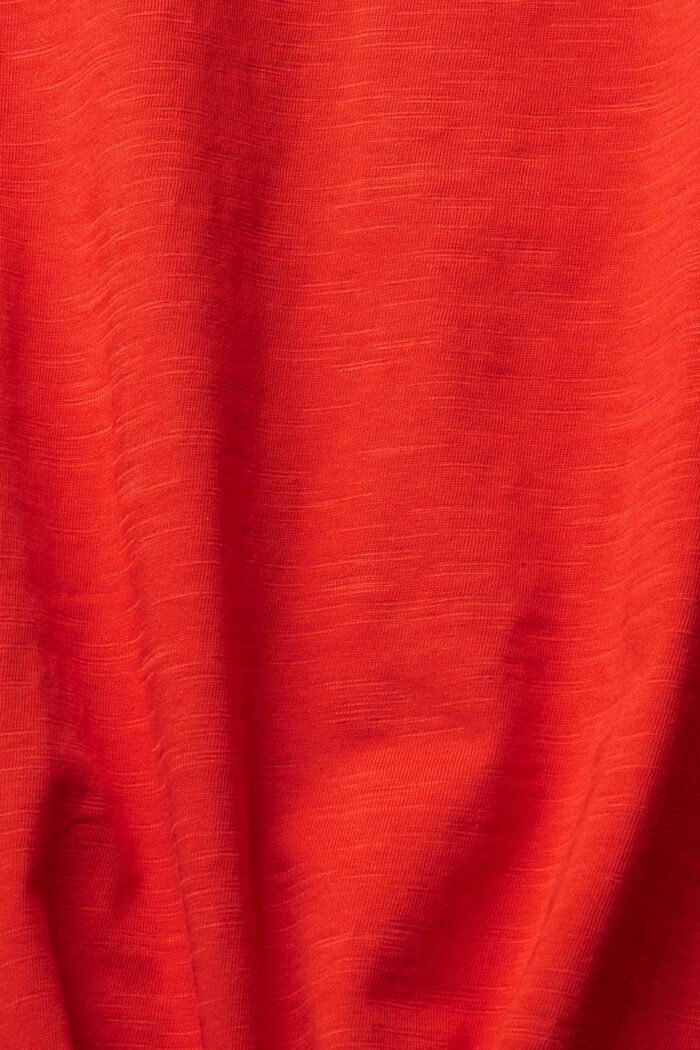 Långärmad topp i bomull, ORANGE RED, detail image number 1
