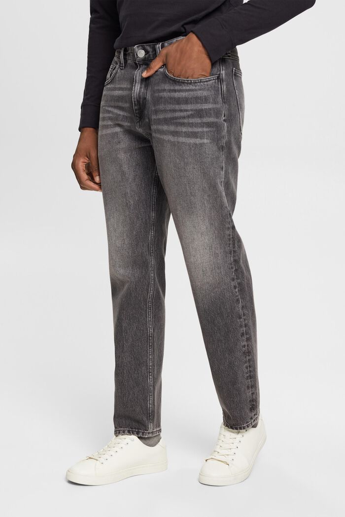 Jeans med raka ben, GREY MEDIUM WASHED, detail image number 1