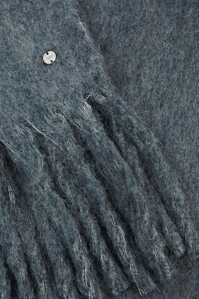 Stickad halsbuk med fransar, PETROL BLUE, detail image number 1