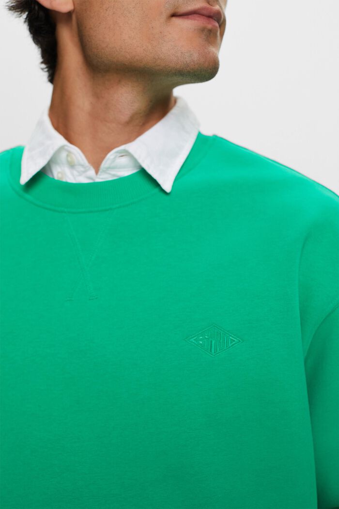 Sweatshirt med logobroderi, GREEN, detail image number 2