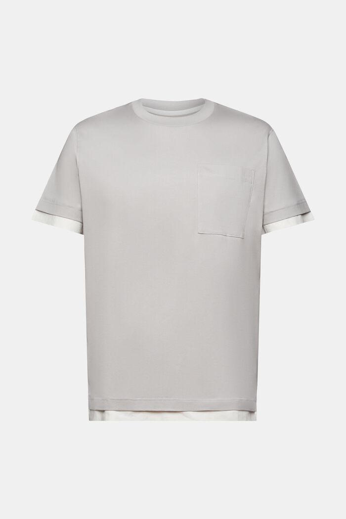 Rundringad T-shirt i lagerlook, 100% bomull, LIGHT GREY, detail image number 6