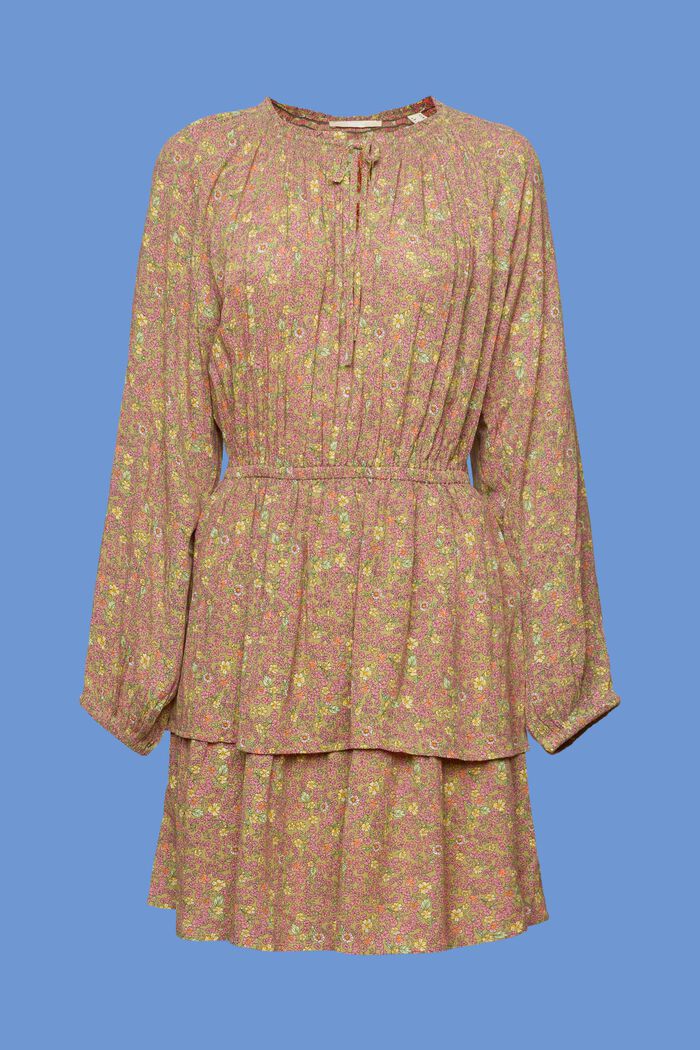Mönstrad miniklänning med våder, CITRUS GREEN, detail image number 5