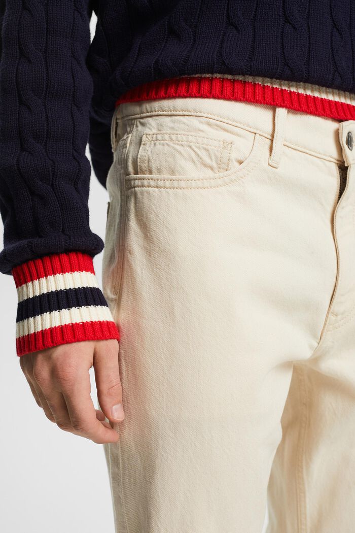 Regular avsmalnande jeans med medelhög midja, OFF WHITE, detail image number 4