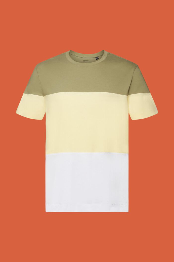 T-shirt med färgblock, 100% bomull, LIGHT KHAKI, detail image number 5