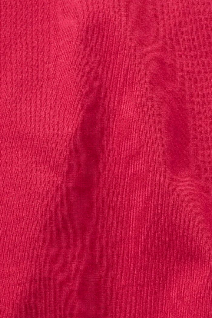 Ärmlös T-shirt i bomull med V-ringning, DARK PINK, detail image number 5