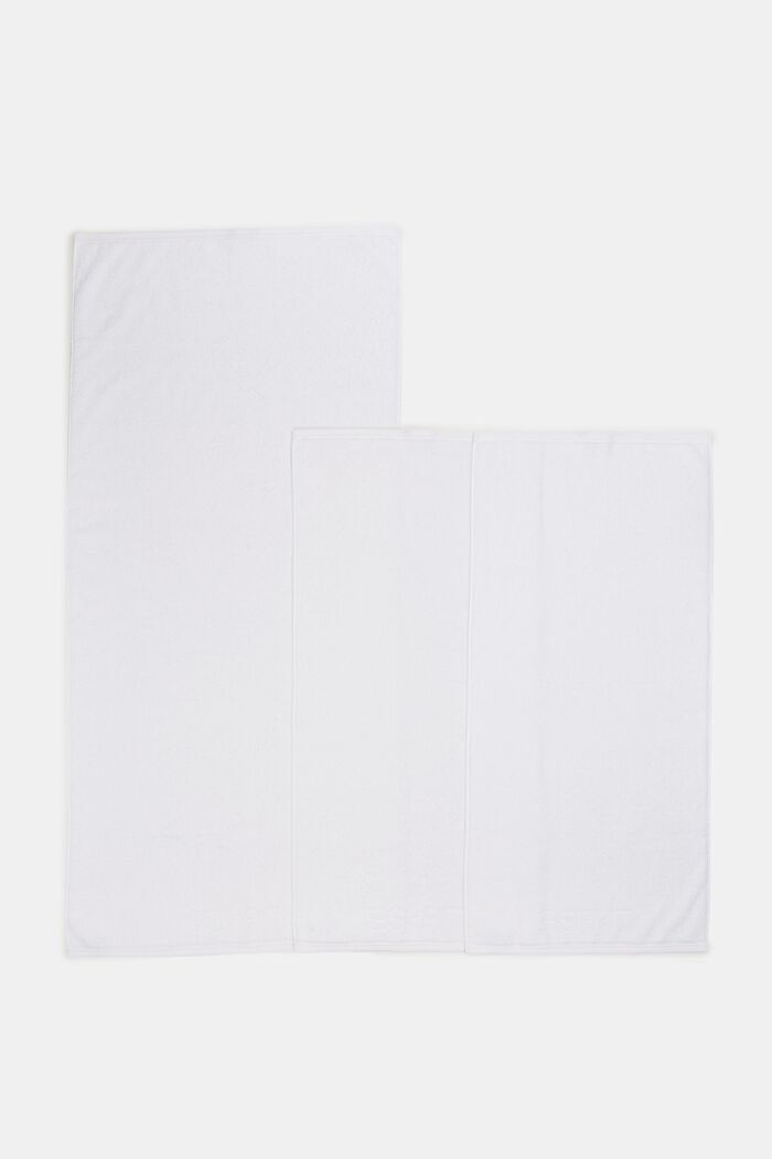 Med TENCEL™: Handduksset i frotté, 3 st. handdukar, WHITE, detail image number 3