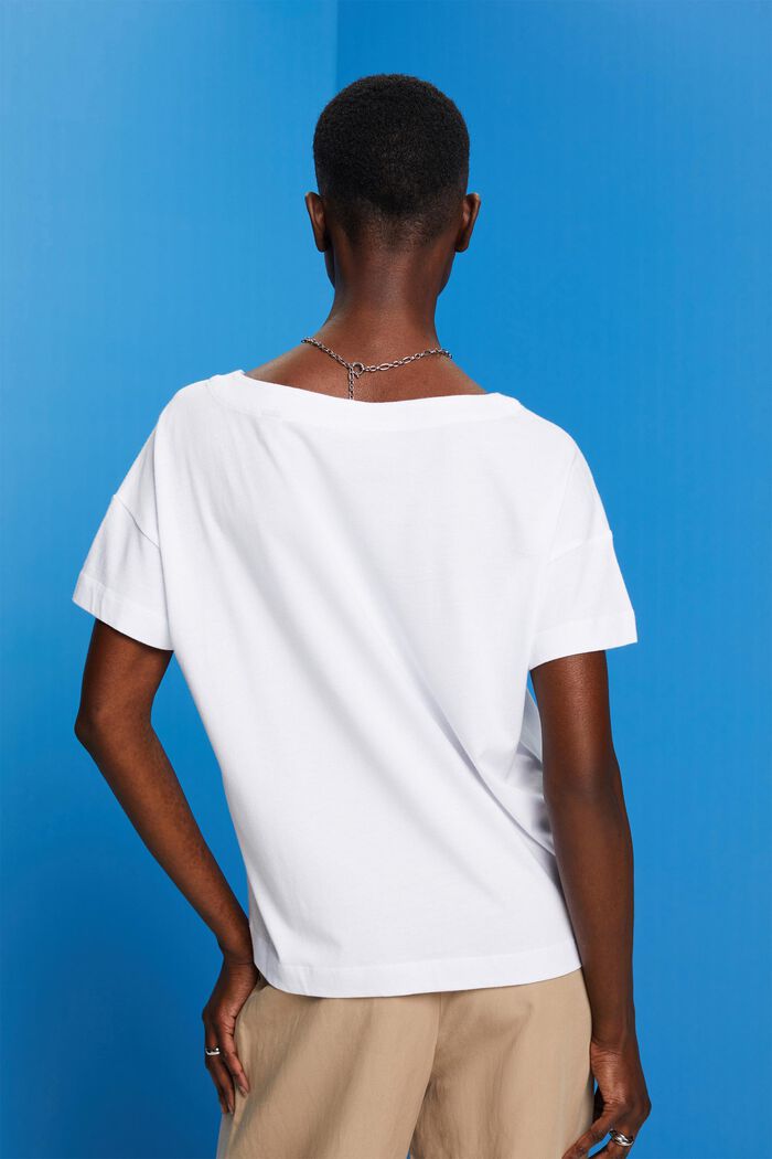 Broderad T-shirt, TENCEL™, WHITE, detail image number 3