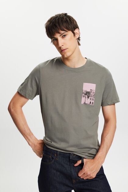 T-shirt med tryck i fram- och bakstycket
