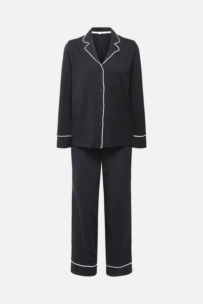 Jerseypyjamas med lång ärm, BLACK, detail image number 2