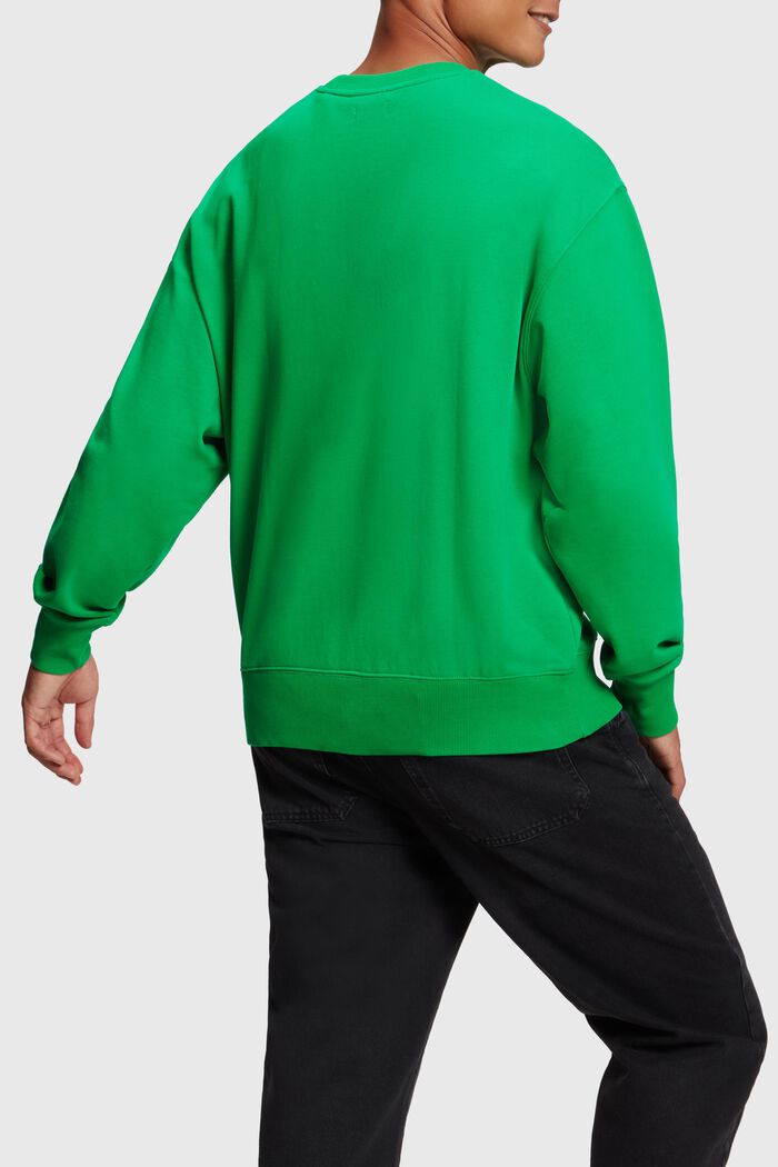 Sweatshirt med mattglänsande applicerad logo, GREEN, detail image number 1
