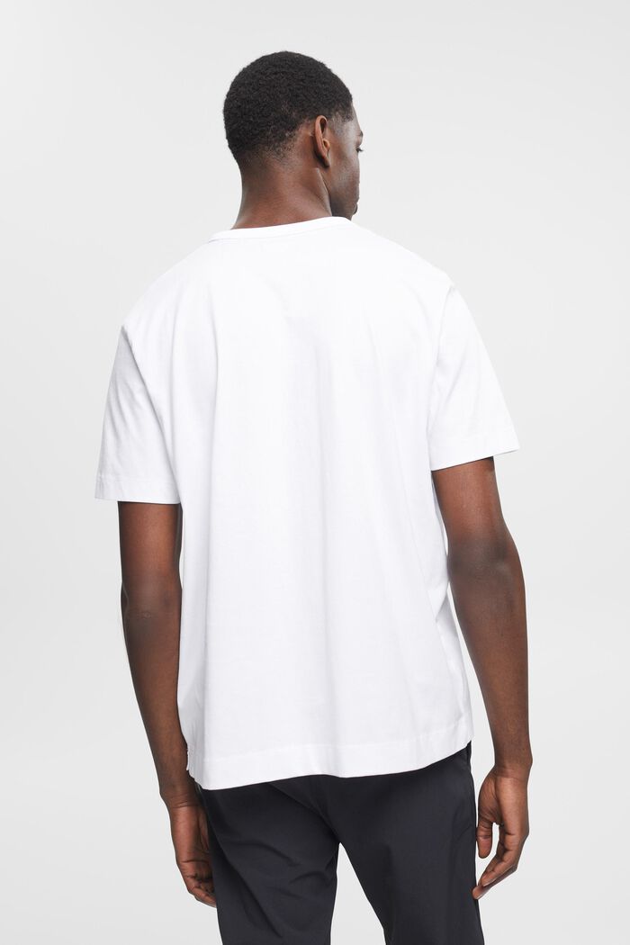 T-shirt i bomull med tryck på bröstet, WHITE, detail image number 3