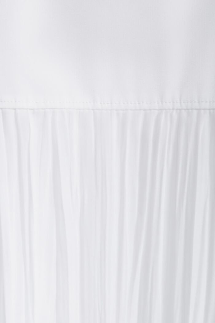 Krinklad skjortklänning i midilängd, WHITE, detail image number 4