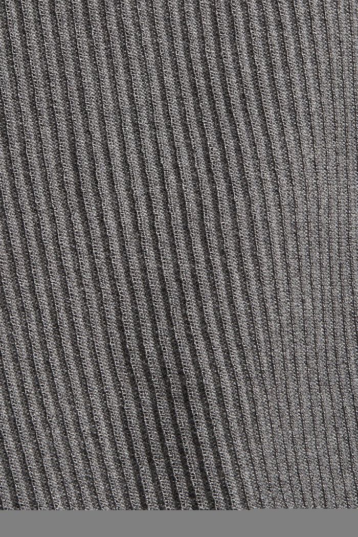 Kortärmad tröja med tenniskrage, ekologisk bomull, MEDIUM GREY, detail image number 4
