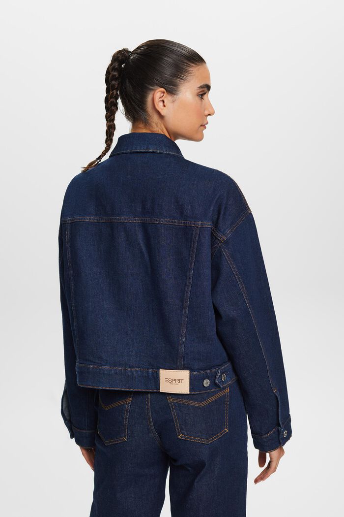 Premium-jeansjacka i truckerstil, BLUE RINSE, detail image number 3