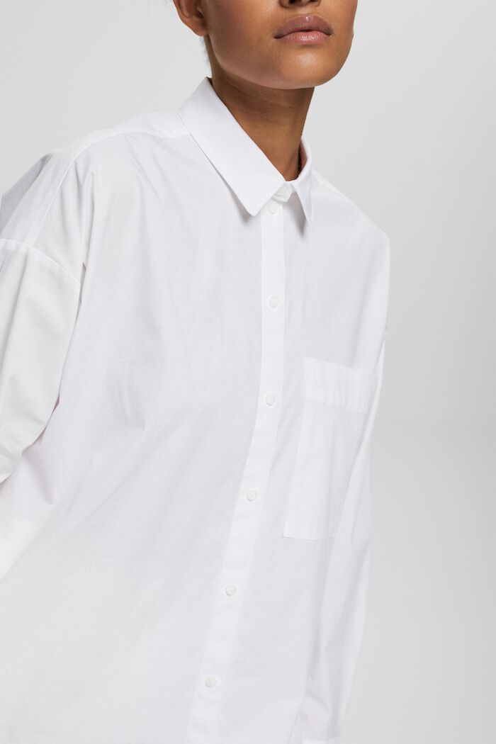 Skjortblus i oversizemodell, WHITE, detail image number 2