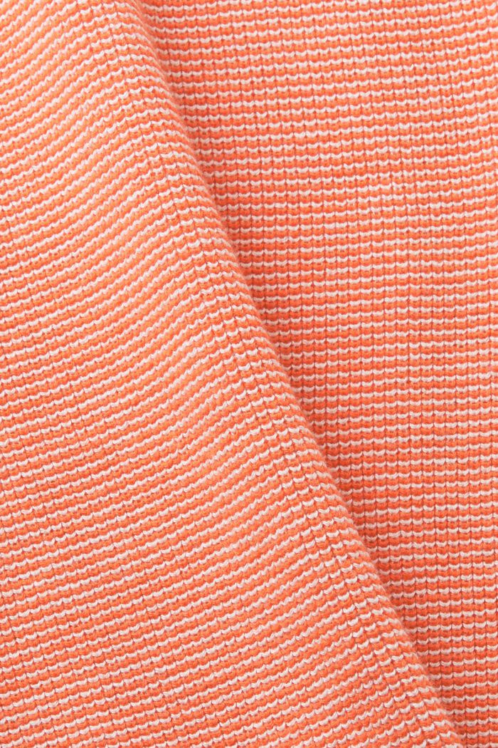 Randig tröja med halvpolokrage, ORANGE RED, detail image number 5