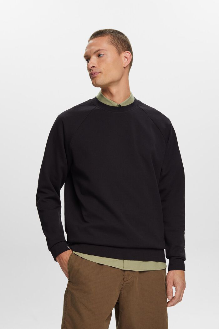 Klassisk sweatshirt, bomullsblandning, BLACK, detail image number 0
