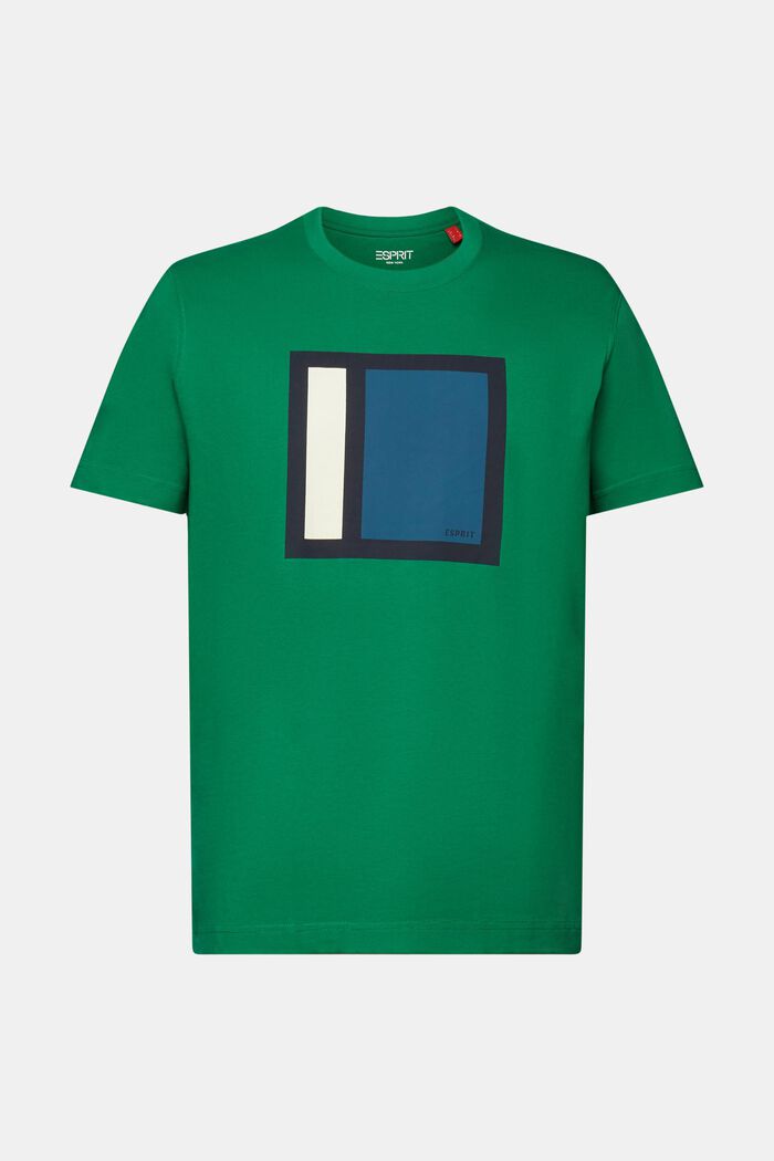 Grafisk T-shirt i bomullsjersey, DARK GREEN, detail image number 6