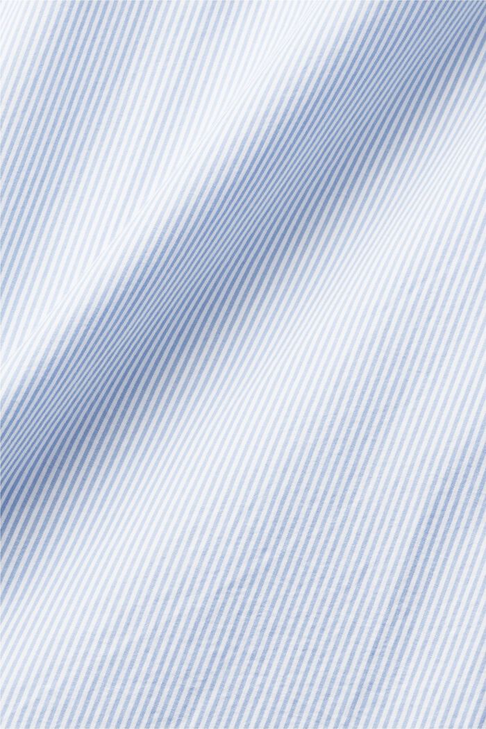 Skjorta med kritstrecksmönster och mandarinkrage, GREY BLUE, detail image number 4