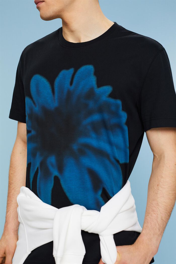 T-shirt i ekologisk bomull med tryck, BLACK, detail image number 3
