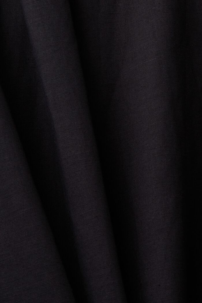 Skjorta i linne-bomullsmix, BLACK, detail image number 5